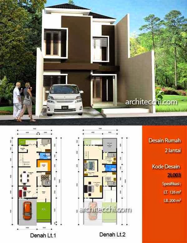  Desain Rumah Minimalis 2 Lantai Beserta Denah  Gambar 