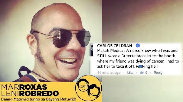 Carlos Celdran Earns Ire of Netizens after Asking Makati Med Nurse to Remove Duterte Bracelet