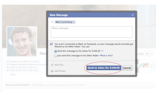 Facebook Charging $100 to Message Mark Zuckerberg