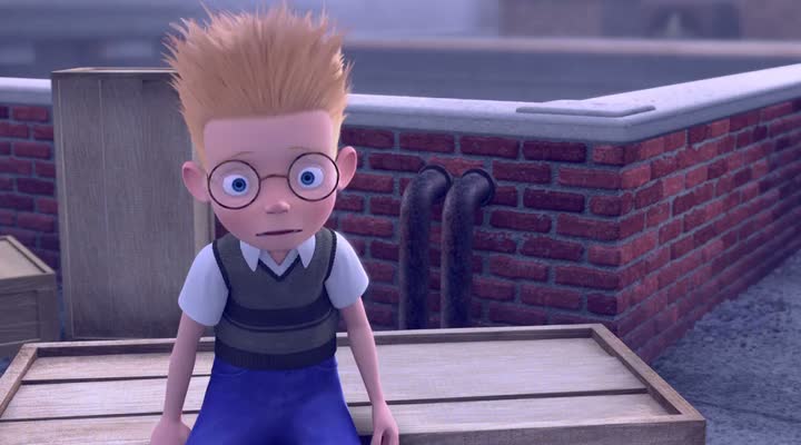 Screen Shot Of Meet the Robinsons (2007) Dual Audio Movie 300MB small Size PC Movie