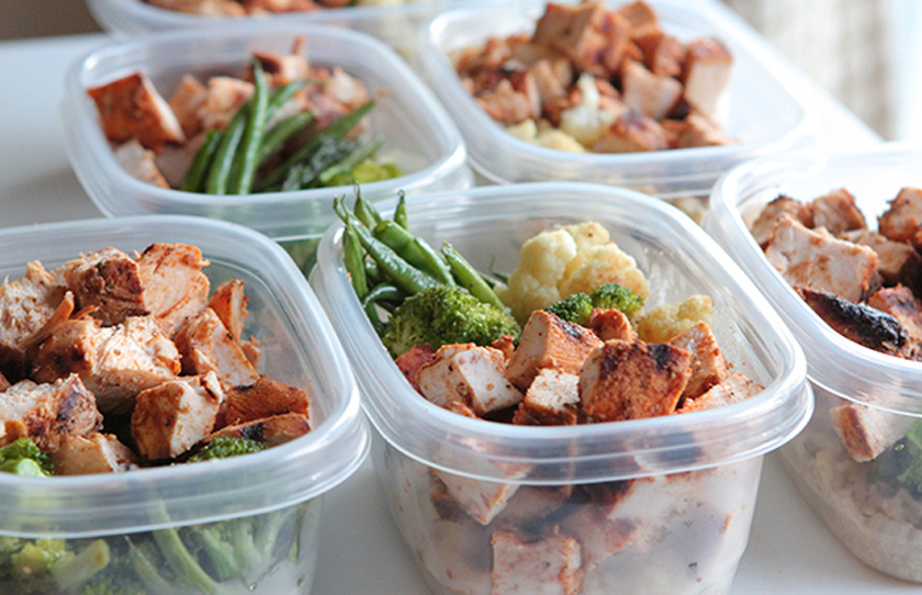 Seasoned chicken, beans & broccoli for meal prep for the week, clean eating