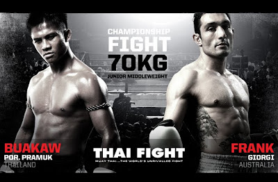 70 KG(Junior Middleweight) BUAKAW POR.PRAMUK(THAILAND) VS FRANK GIORGO(AUSTRALIA)รุ่นจูเนียร์ มิดเดิ้ลเวท 70 กิโลกรัม บัวขาว ป.ประมุข พบกับ แฟรงค์ กิออจิ<br />