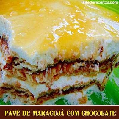 Pavê de maracujá com chocolate