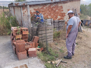 Taking down the old baby chick enclosure