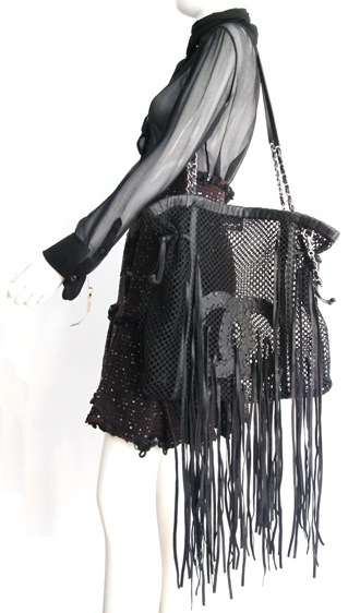 Kim Kardashian Carries Chanel Crochet Fringe Bag