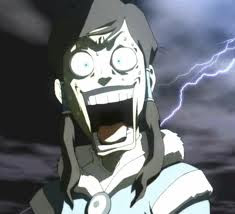 Korra shocked expression skeleton lightning