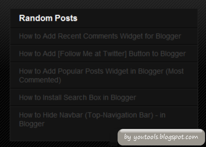 How to Install Random Posts Widget in Blogger