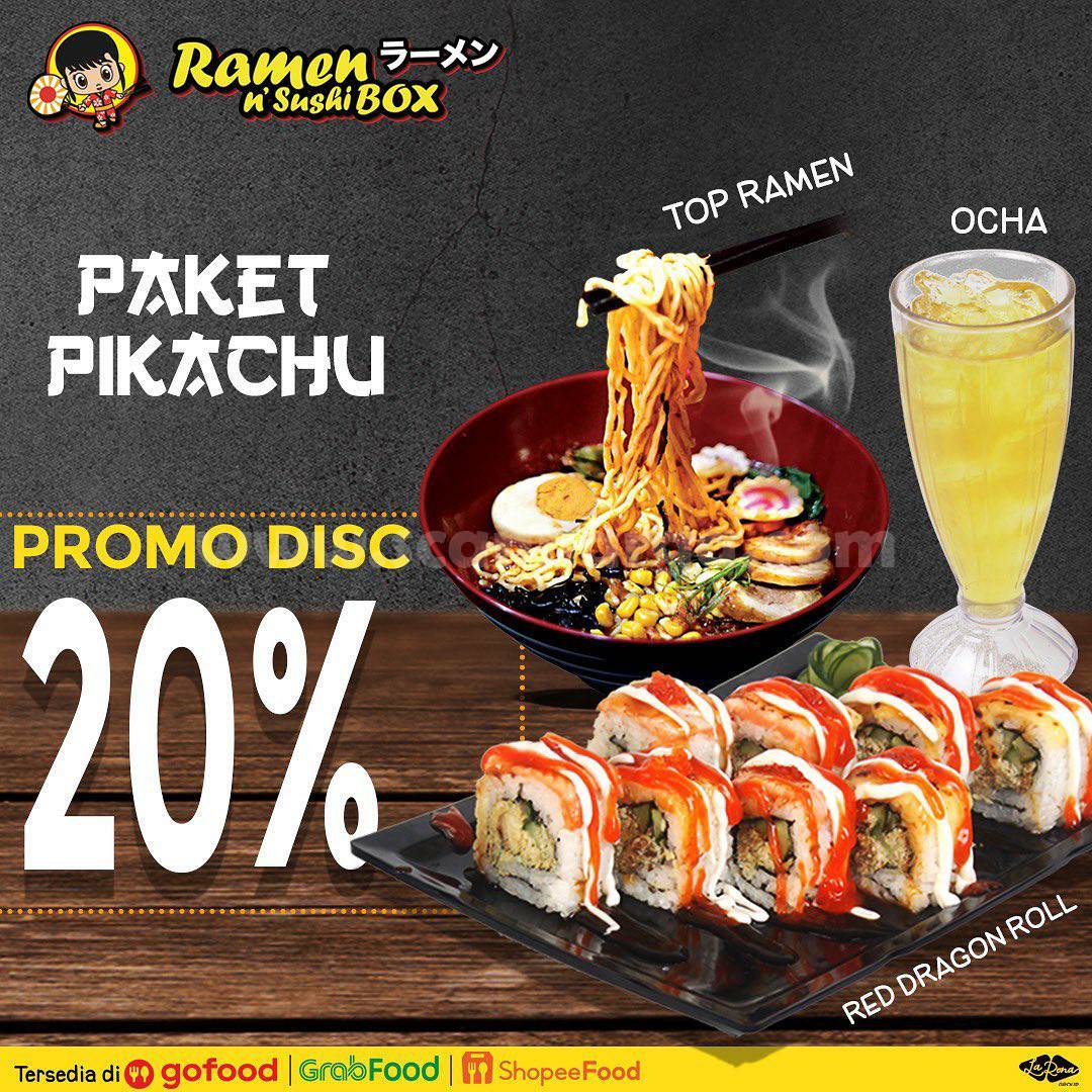 Promo RAMEN & SUSHI BOX Diskon 20% PAKET PIKACHU