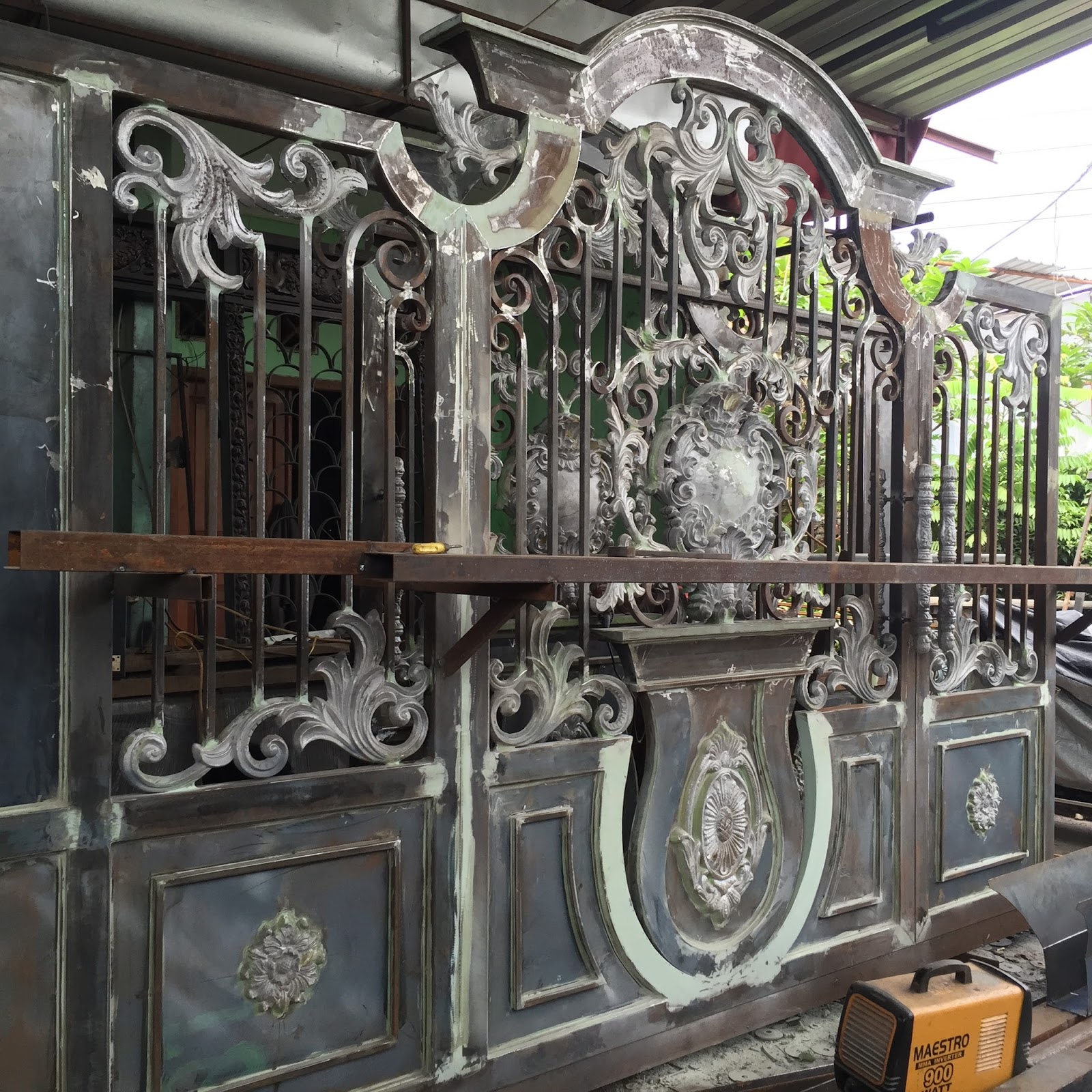  Besi tempa Klasik Pintu gerbang Pagar Balkon Railing 