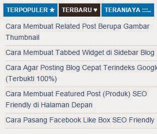 Tabbed Widget di Sidebar Blog