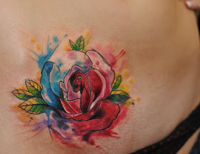 Watercolor Rose Tattoo‎