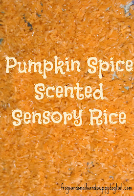 How to make pumpkin spice & orange colored sensory rice