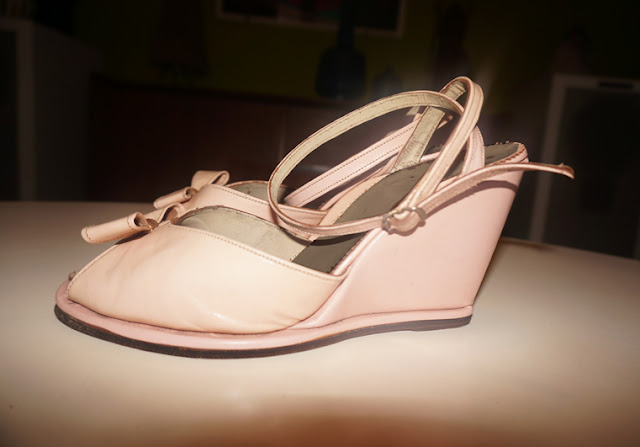 sandales compensees rose pink platform sandals 1940 1950 40s 50s pin up vintage annees 40 50