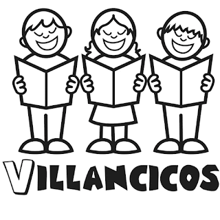 Niños cantando villancicos para colorear