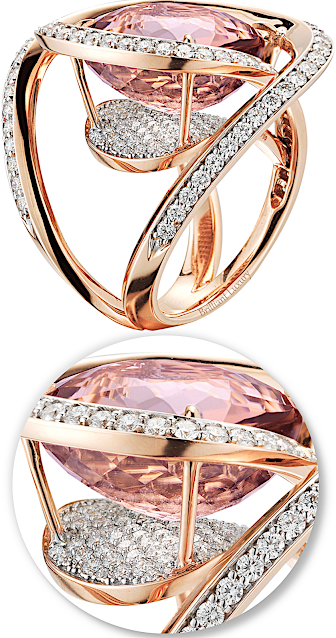 ♦Paolo Costagli 18ct rose gold tourmaline diamond ring #brilliantluxury