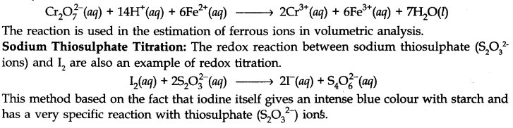 Redox Reactions as the Basis for Titration