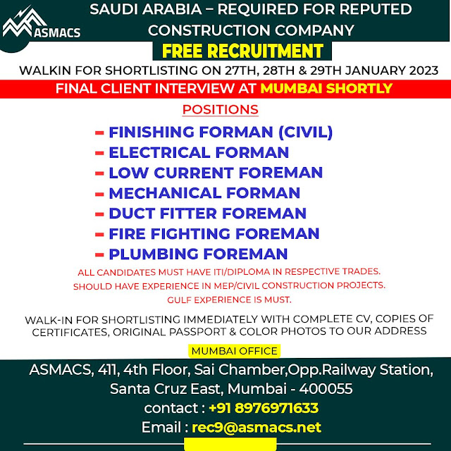 Asmacs Group - Gulf Jobs Vacancy