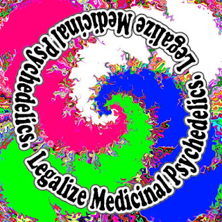 ART Legalize Medicinal Psychedelics Lettering over a Digital Rainbow Spiral by Greg Vanderlaan