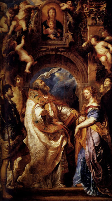 Saint Gregory with Saints Domitilla, Maurus and Papianus , Peter Paul Rubens, Saints