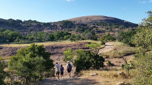A clear, cool day calls for a hike at Enchanted Rock State Park. Take lots of water: the huge granite dome gets hot even on mild days.