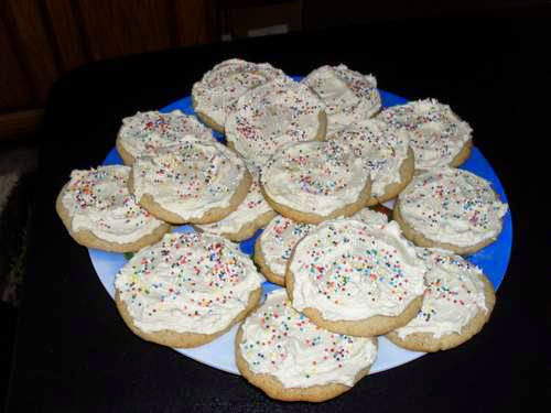 Plate of Christmas Cookies - Frosted and Decorated