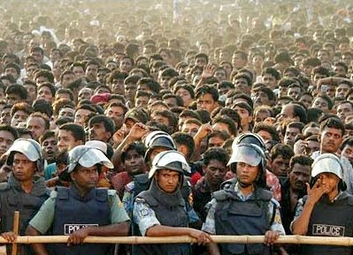 Dhaka — crowd at opposition rally