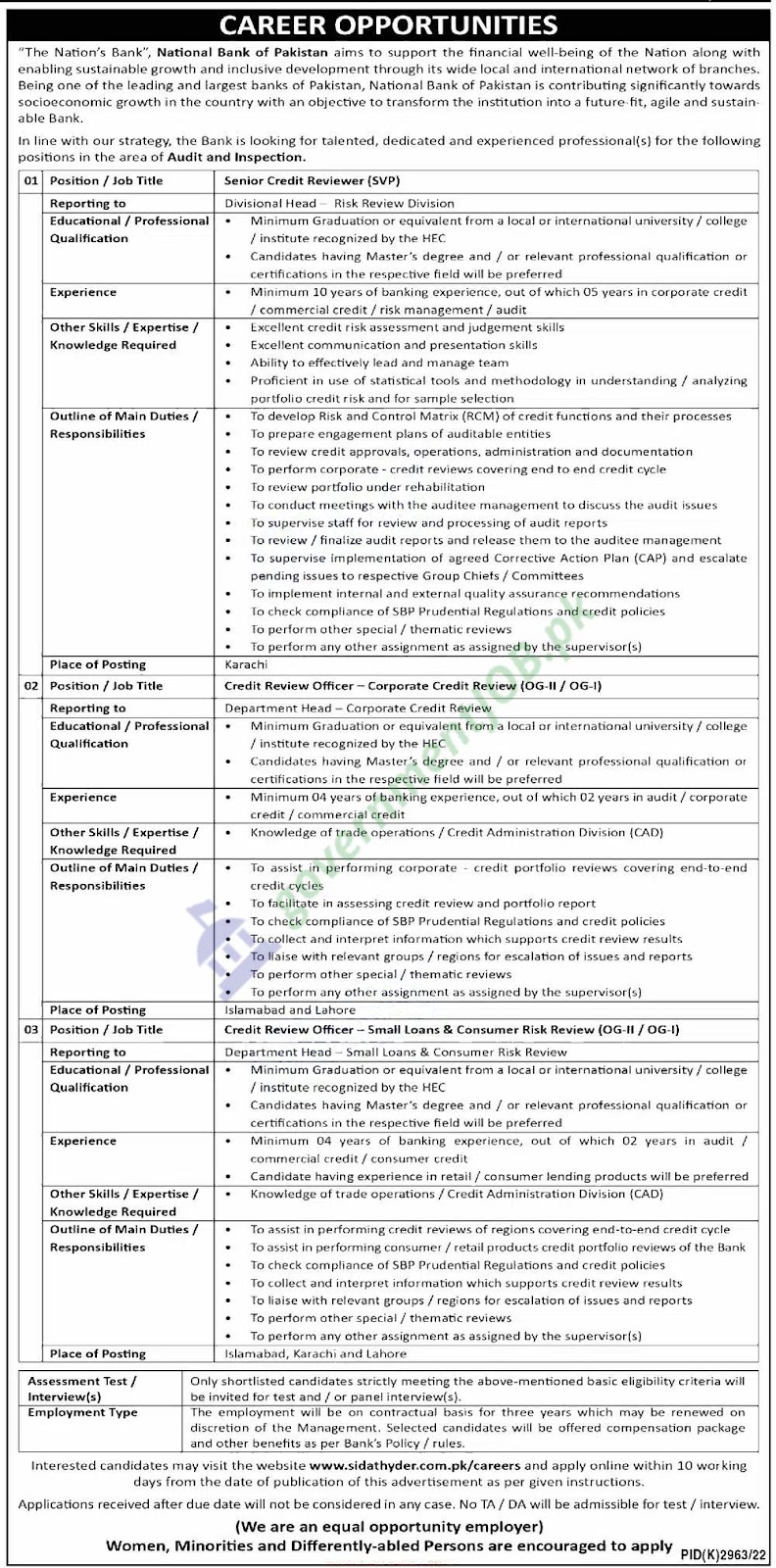 National Bank of Pakistan (NBP) Jobs in 2023