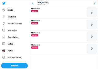 Sección Seleccoión Momentos en Twitter