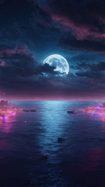 Full Moon Ocean Smartphone Wallpaper is a unique 4K ultra-high-definition wallpaper available to download in 4K resolutions.