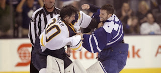 Goalie fight at Leafs game on Sunday night