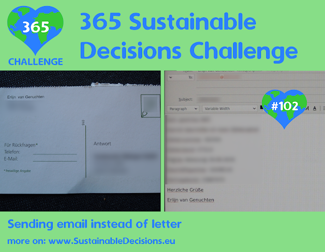 Sending email instead of letter reducing CO2 remission reducing waste