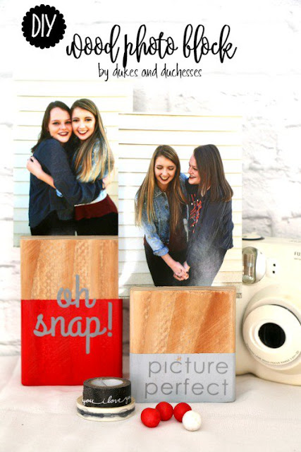 wood block photo display diy