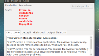 Installare TeamViewer su Ubuntu 16.10 (risolvere l'errore libpng12-0)