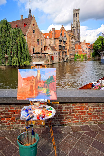 Brugge Bruges canal medieval river church cathedral belfry