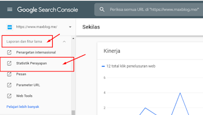 laporan dan fitur lama statistik perayapan