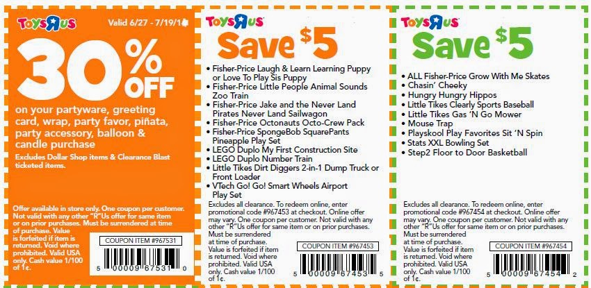 Toys R Us Printable Coupons February 2016