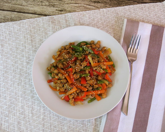 SALTEADO DE VERDURAS CON SOJA TEXTURIZADA