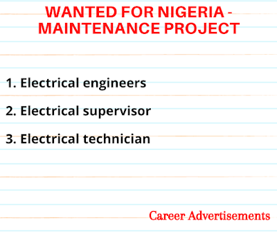 Wanted for Nigeria - Maintenance Project