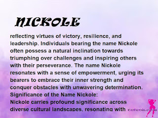 ▷ meaning of the name NICKOLE