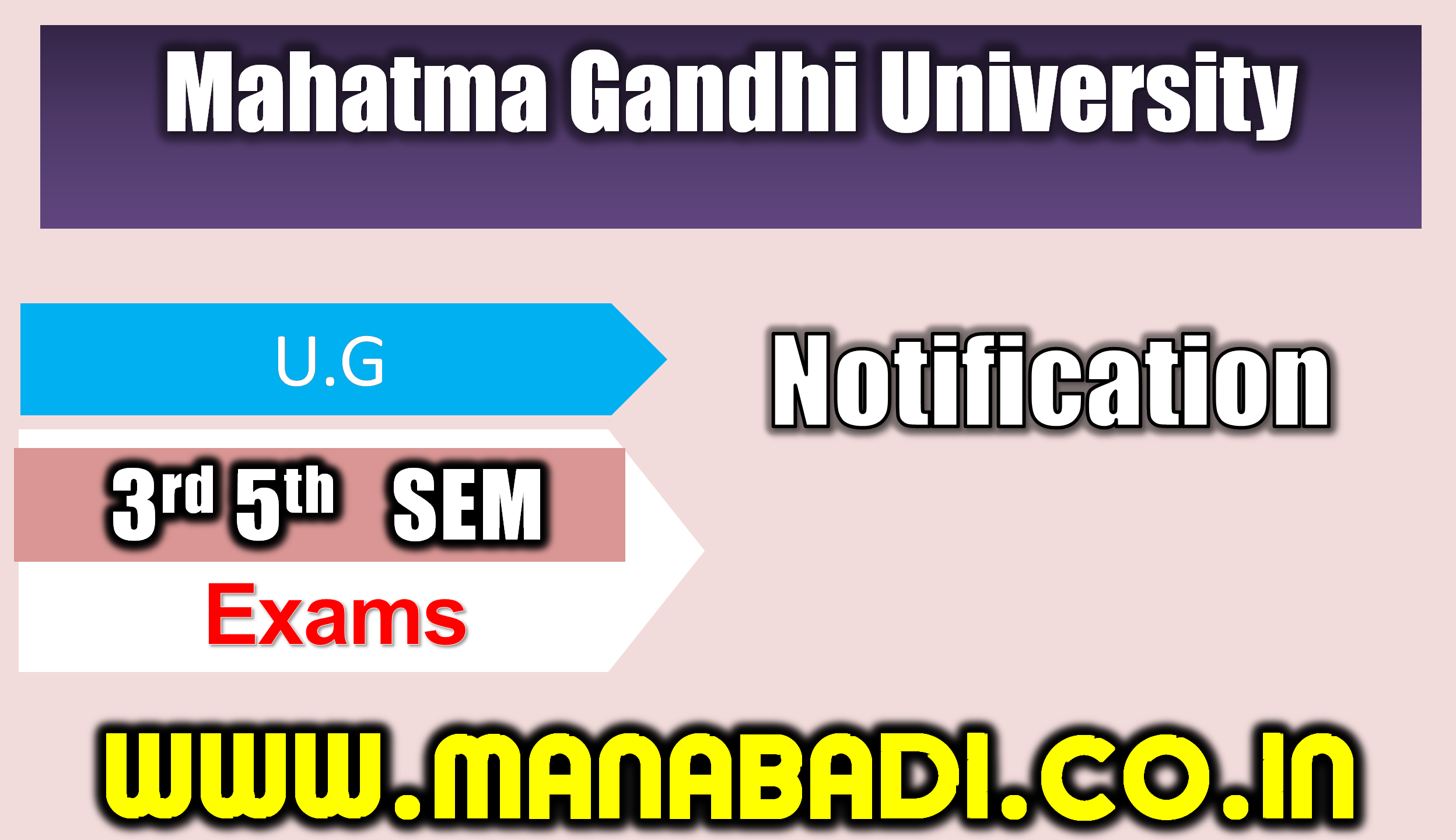 Mahatma Gandhi University UG 3rd & 5th Sem Reg Exam Nov -2023 Fee Notification