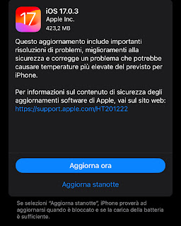 Apple: rilascia iOS 17.0.3 per iPhone 15 Pro