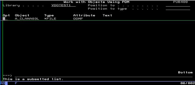 Work with object using PDM  on IBMi