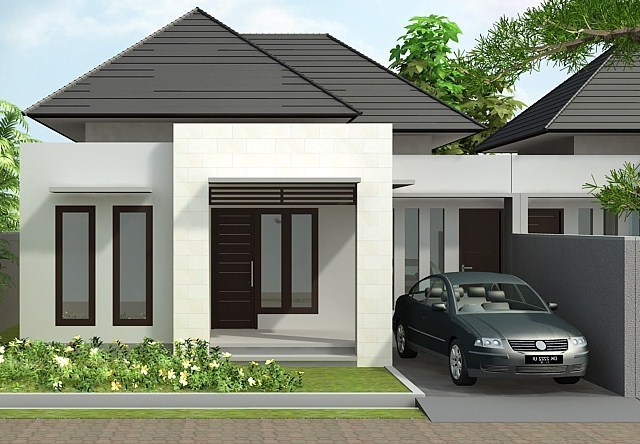 Desain rumah minimalis modern 1 lantai type 45