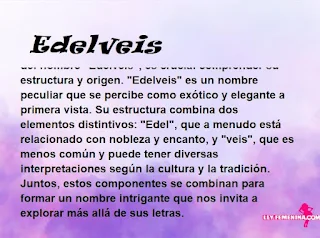 significado del nombre Edelveis