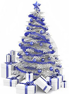 pohon natal, pohon natal bagus, pohon natal putih, pohon natal biru, desain pohon natal