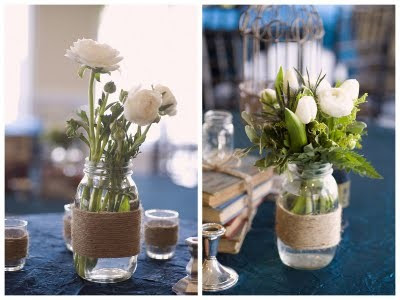 Wrap twine around to change up the look of floral containers like this