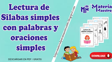 LECTURA DE SILABAS  CON ORACIONES SIMPLES PARA INICIAL Y PRIMARIA