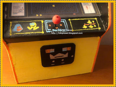 kiki monchhichi miniature pac-man borne arcade fait main handmade bois