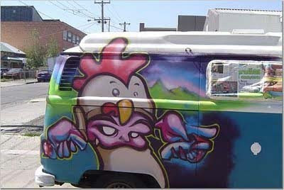 Graffiti art design on car
