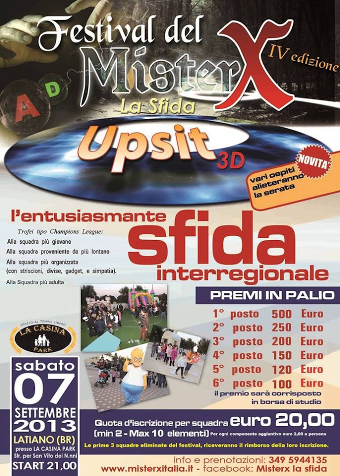 Questa sera a Latiano la quarta edizione del Festival Interregionale del MisterX
